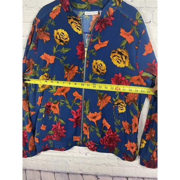 SUSAN GRAVER Jacket Women's Size L Floral Full Zip Long Sleeve With Pockets - Picture 7 of 11